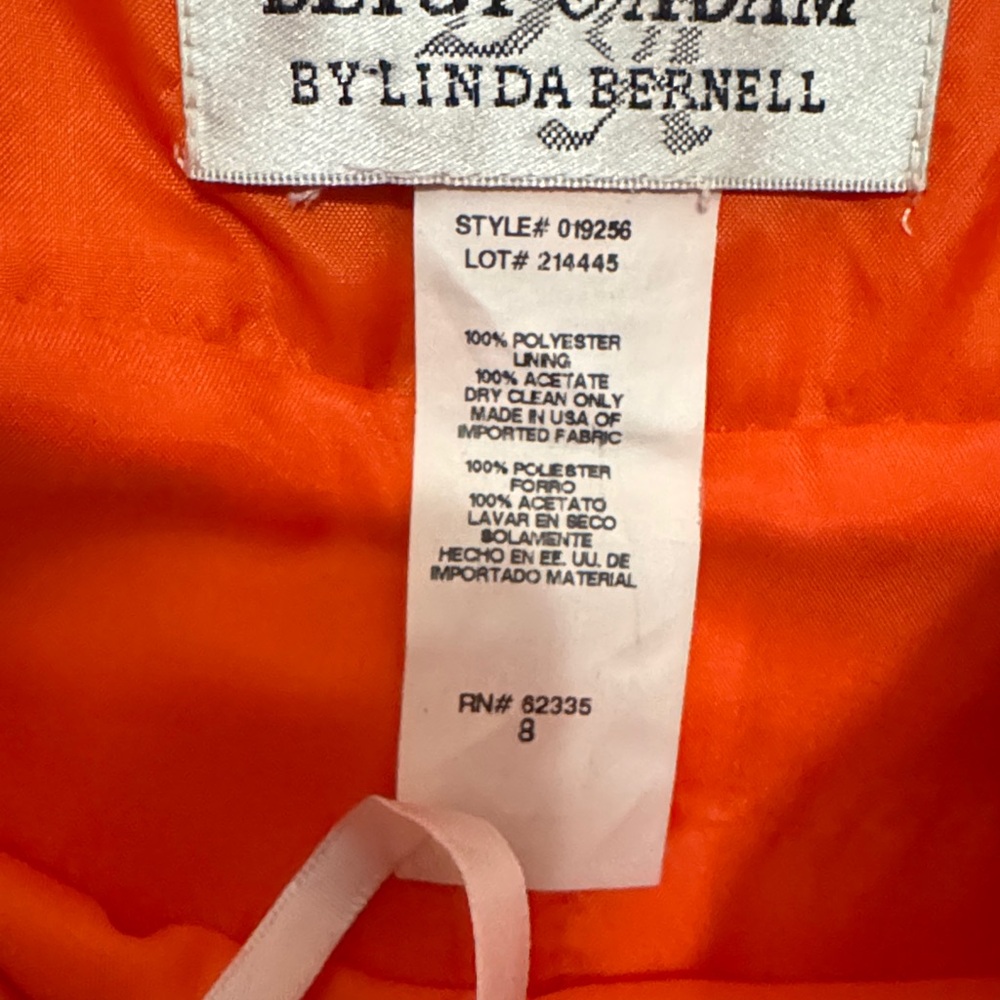 Vintage Betsy & Adam Strapless orange mini bubble Dress YTK / Halloween size 8 - Picture 4 of 8